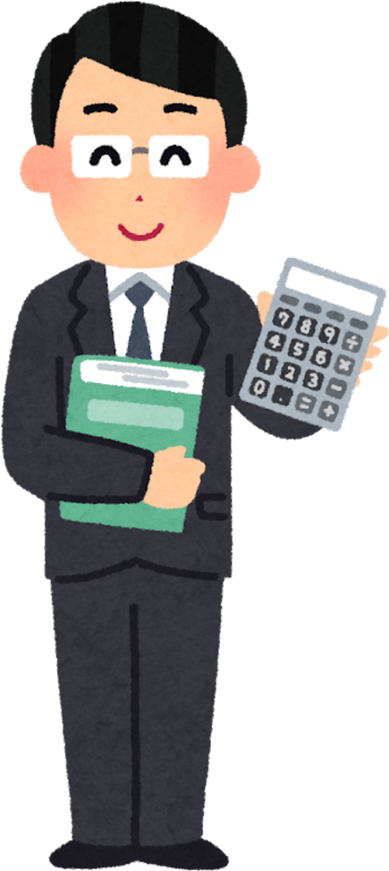 Illustration of Male Accountant With Calculator