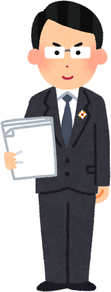 Illustration of Male Prosecutor Holding Documents