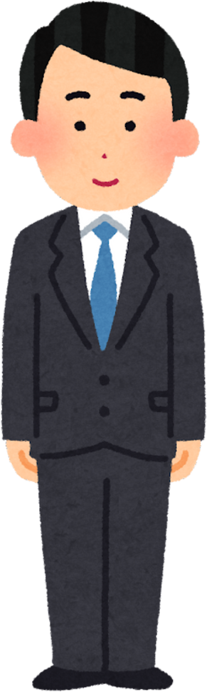 Illustration of a Smiling Male Office Worker in a Suit